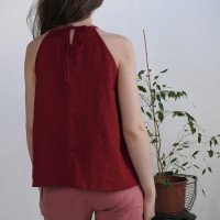Haut en lin à encolure américaine LUNI