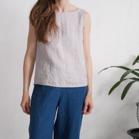 Haut en lin à dos échancré KANG