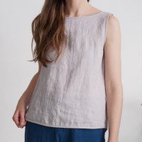 Haut en lin à dos échancré KANG