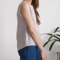 Haut en lin à dos échancré KANG