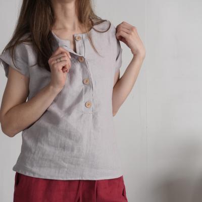 Blouse de grossesse en lin boutonnée devant KAMA