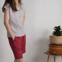 Blouse de grossesse en lin boutonnée devant KAMA