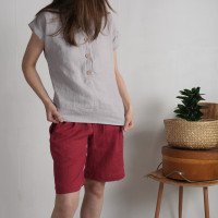 Blouse de grossesse en lin boutonnée devant KAMA