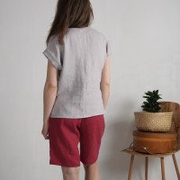 Blouse de grossesse en lin boutonnée devant KAMA