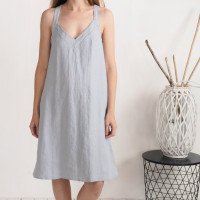 Robe de plage en lin à dos croisé CHENAB