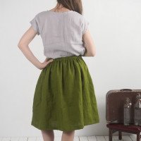 Jupe midi trapèze en lin MAGDALENA
