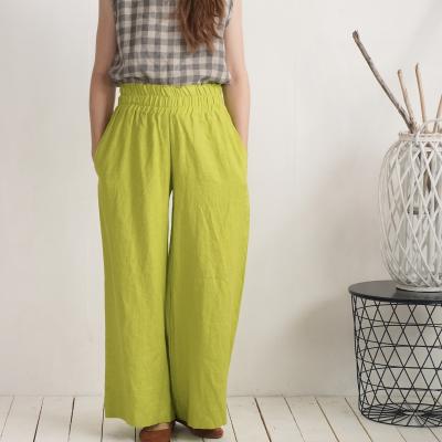 High waisted linen trousers, natural linen trousers - COOPER