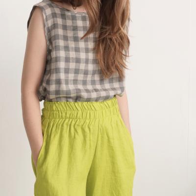 High waisted linen trousers, natural linen trousers - COOPER