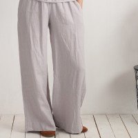 Pantalon large en lin à taille haute COOPER