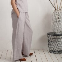 Pantalon large en lin à taille haute COOPER