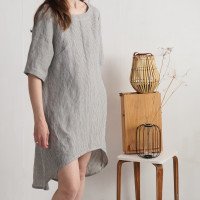 Robe en lin à dos plus long FINLAY