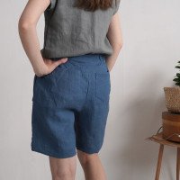 Short en lin à taille haute NELSON