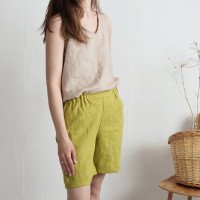Short en lin à taille haute NELSON