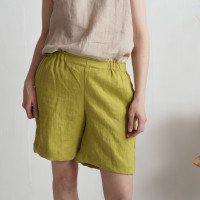 Short en lin à taille haute NELSON