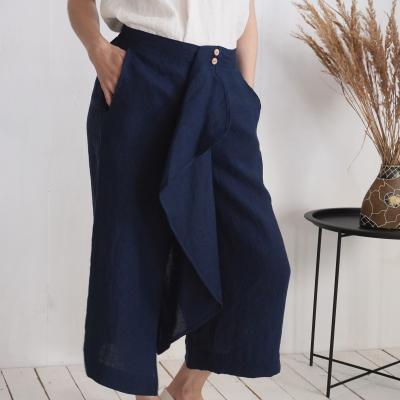 Pantalon corsaire large en lin BARCOO