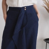 Pantalon corsaire large en lin BARCOO