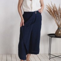 Pantalon corsaire large en lin BARCOO