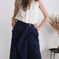 Pantalon corsaire large en lin BARCOO