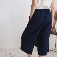 Pantalon corsaire large en lin BARCOO