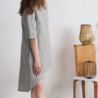 Robe en lin à dos plus long FINLAY