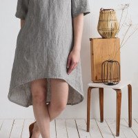 Robe en lin à dos plus long FINLAY