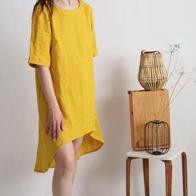Robe en lin à dos plus long FINLAY