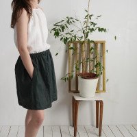 Jupe courte trapèze en lin MARANON