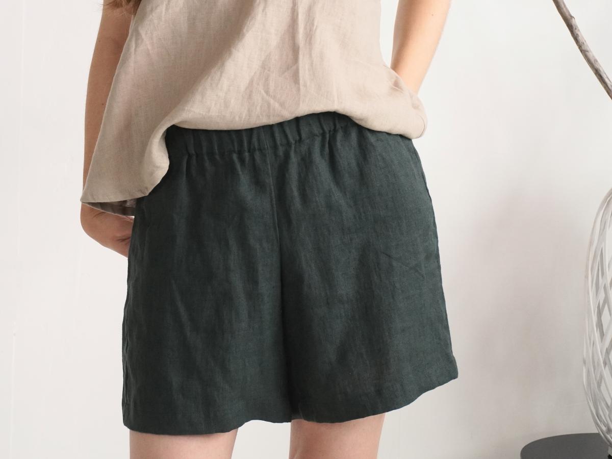 Short court en lin sans poches BERMEJO