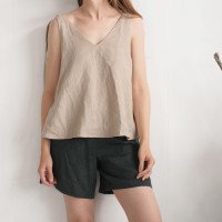 Short court en lin sans poches BERMEJO