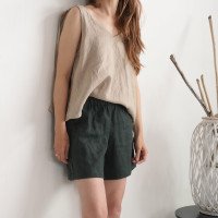 Short court en lin sans poches BERMEJO