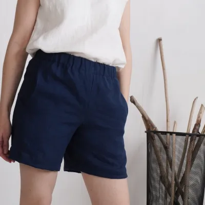 Womens linen shorts, summer linen beach shorts - DON