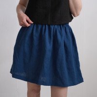 Jupe courte trapèze en lin MARANON