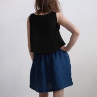 Jupe courte trapèze en lin MARANON