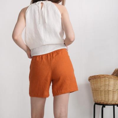 Short en lin à liens et poches RHINE