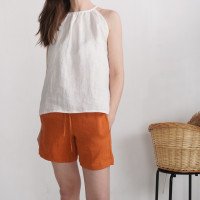 Short en lin à liens et poches RHINE