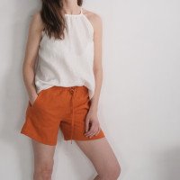 Short en lin à liens et poches RHINE