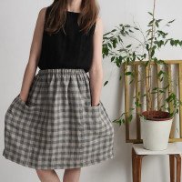 Jupe midi en lin à poches SALWEN