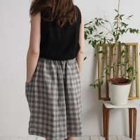 Jupe midi en lin à poches SALWEN