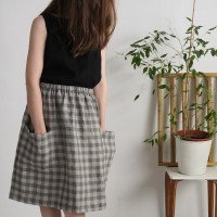 Jupe midi en lin à poches SALWEN