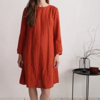Robe en lin à manches longues et détail au dos CIMARRON