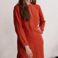Robe en lin à manches longues et détail au dos CIMARRON