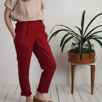 Pantalon fuselé en lin THAMES