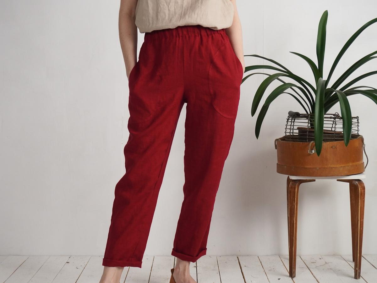 Pantalon fuselé en lin THAMES