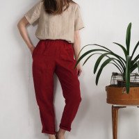 Pantalon fuselé en lin THAMES