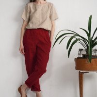Pantalon fuselé en lin THAMES
