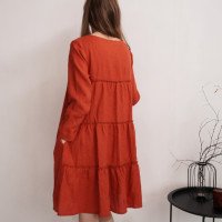 Robe en lin à manches longues et détail au dos CIMARRON