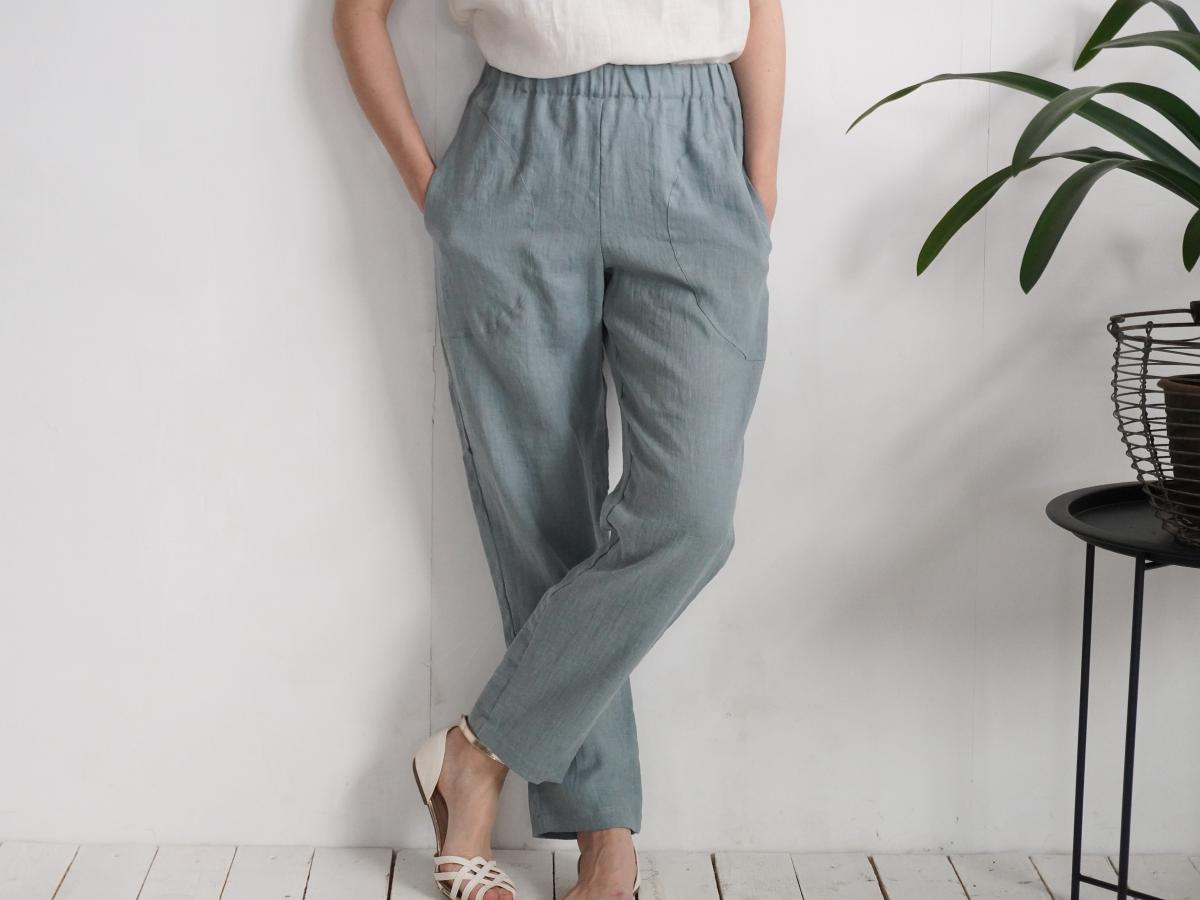 Pantalon fuselé en lin THAMES