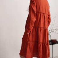 Robe en lin à manches longues et détail au dos CIMARRON