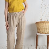 Pantalon droit en lin à taille haute VILYUY