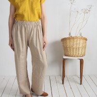 Pantalon droit en lin à taille haute VILYUY
